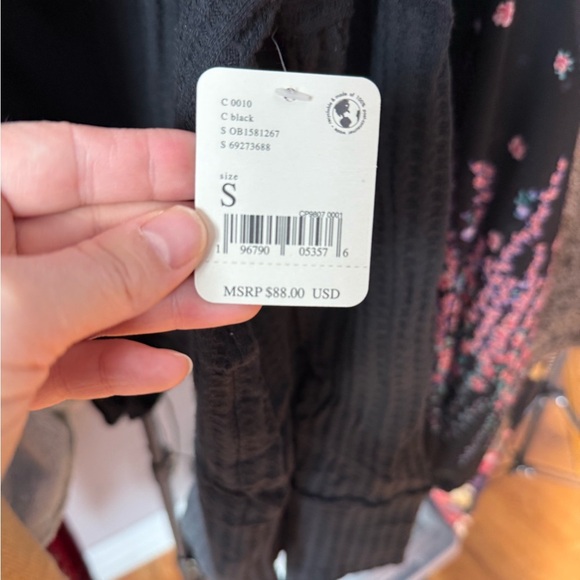 NWT Free People Juicy long sleeve tunic in black - Picture 9 of 10